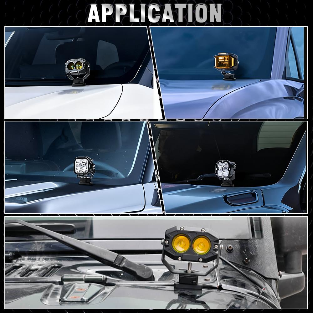 Universal Quick Release Bracket Hood Led Ditch Pods Work Cube Lights Mount Holder for SUV 4X4 Offroad Cars Adjustable Black