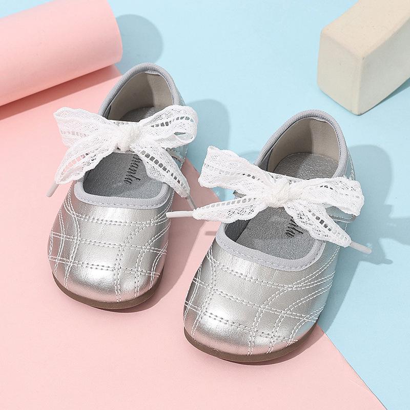 Mädchen-Schleifen-Leder-Prinzessinnenschuhe - Koreanischer Stil, Weiche Sohle, Trendige Single-Schuhe für Frühling/Herbst