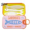 Organized Clavicle Chain Vintage Compact Box with Tin Jewelry Case Sardine Fishbone PLA Size Fashionable