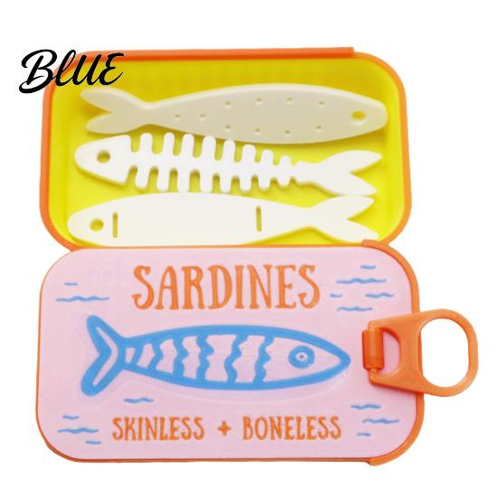 Organized Clavicle Chain Vintage Compact Box with Tin Jewelry Case Sardine Fishbone PLA Size Fashionable
