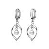 Rotating Love Pearl Dangle Earrings - Women's Twisted Long Fashion Jewelry