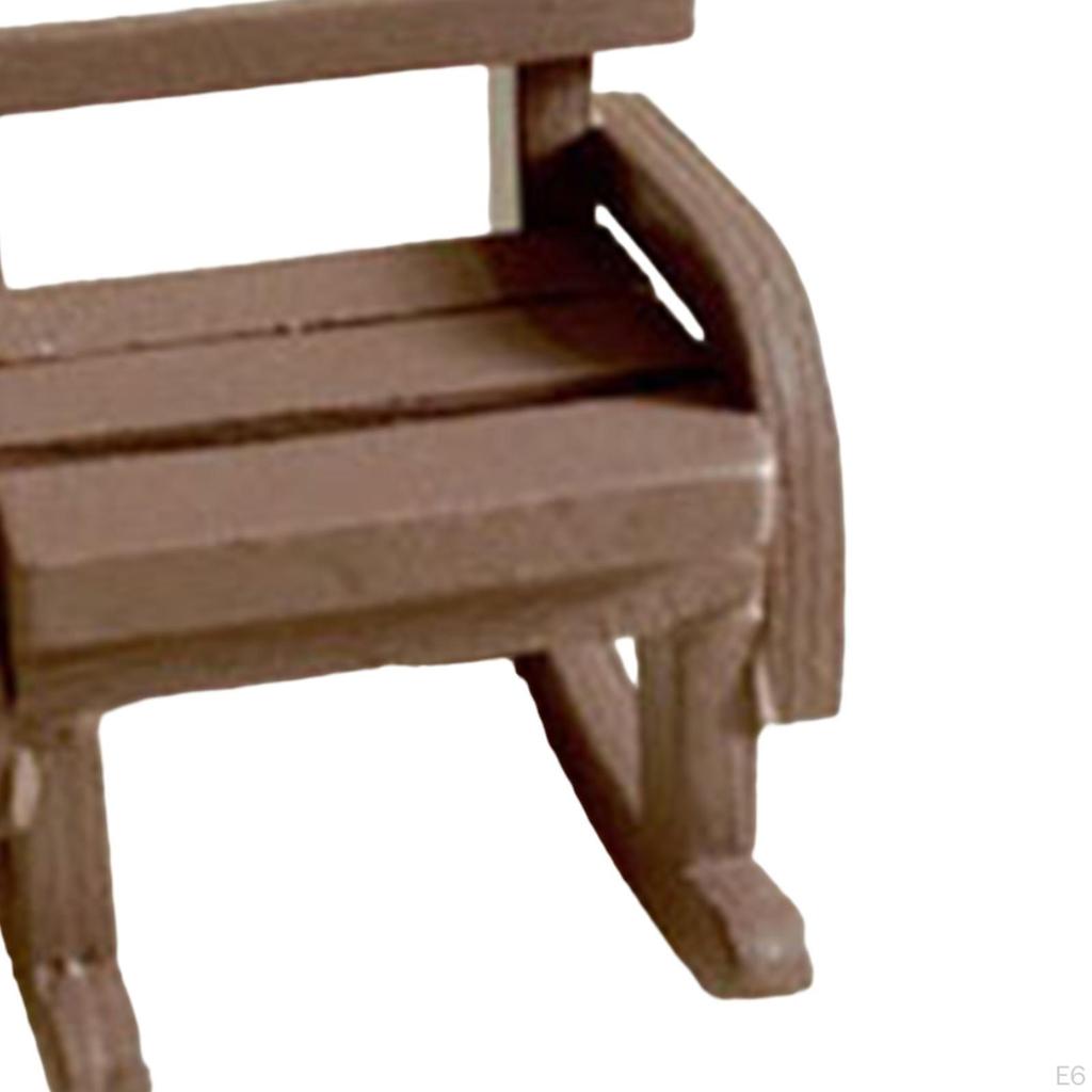 Dollhouse Furniture Mini Rocking Chair Handpainted Vintage Wooden Chairs for Micro