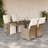 Vidaxl 5-Cz. Juego de Muebles de Jardín con Cojines, Beige, Ratán Sintético