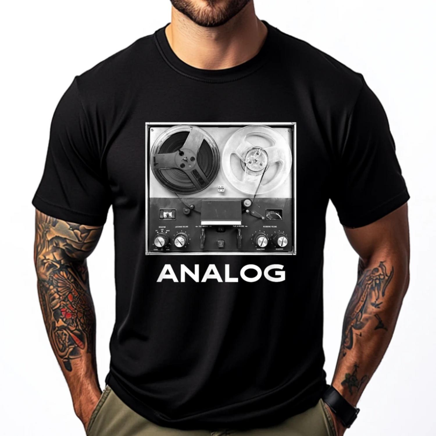 

Reel To Reel Cassette Analog Tape Music Sound Clothing Limited Time Special T Shirt Men T-shirts Christmas XXXXXL чорний