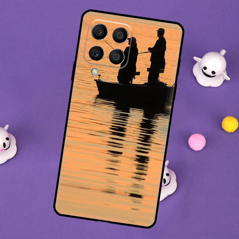 Bass Fishing Lake Sunset Fisherman Cover For Samsung Galaxy M11 M51 M31 M33 M13 M23 M53 M15 M55 M14 M34 M54 M20 M32 M52 Case