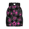 Y2K Pink Stars Black Gray And Pink  Graffiti Backpack Students Daily Mochila Large Capacity Schoolbag Back To School Season