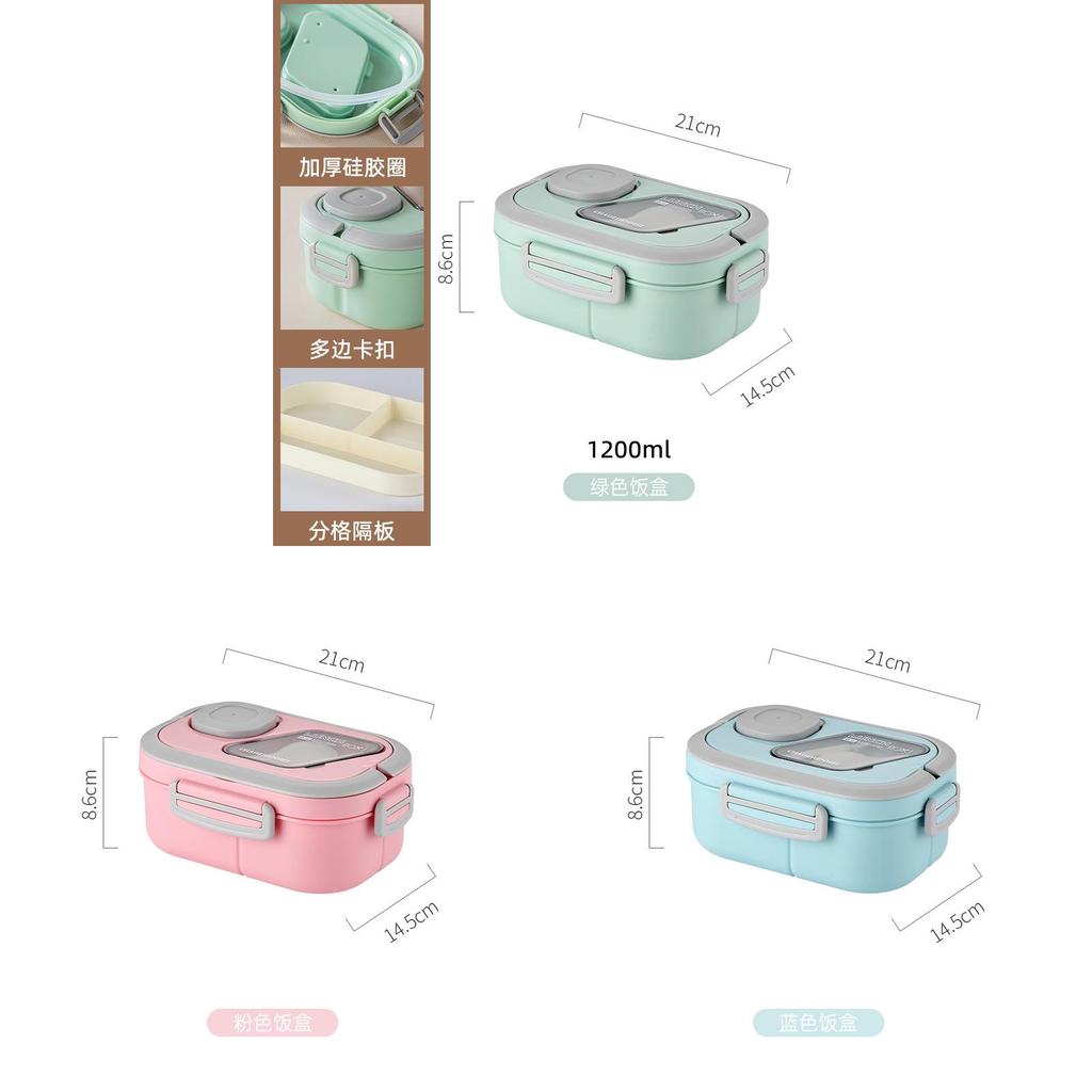 Microwave Safe Plastic Bento Box With Divider For Adults And Office Lunches