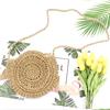 Sommer Stroh Strandtasche Schleife Damen Umhängetaschen Runde Taschen mit Schleife