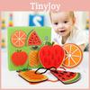 Wooden Animal And Fruit Lacing Board Educational Toy For Toddler Hand Eye Coordination Development