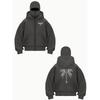 Y2k Gothic Bone Dragon Print Hooded Sweatshirt  Unisex Casual Pullover with Front Zipper Machine