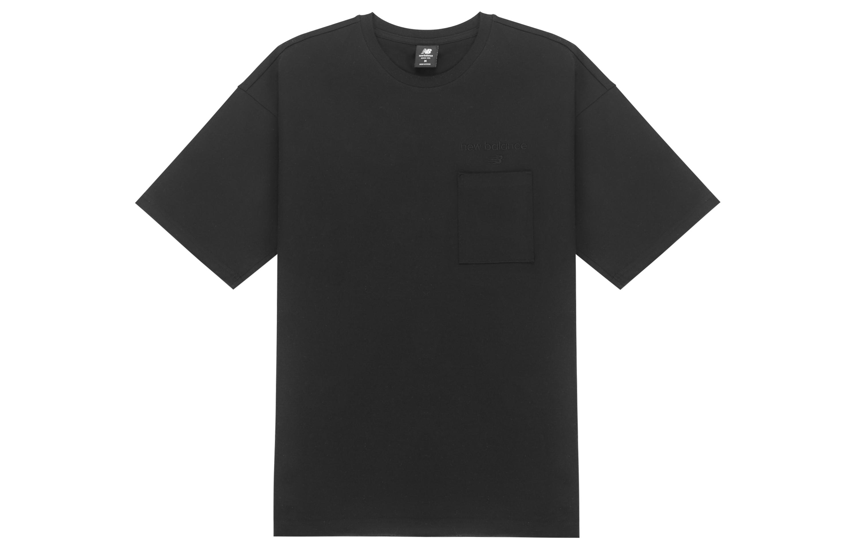 New Balance Drop Shoulder Sleeve T Shirt Unisex Black AMT21549-BK XL