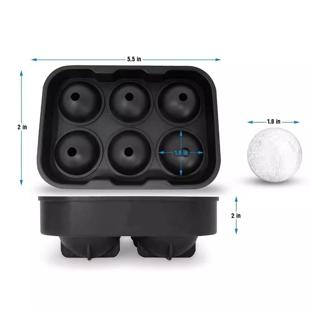 Silicone Ice Mold with Lid - Round & Square Large Ice Cube Tray, Six-Grid Honeycomb Design, 37 Cubes.