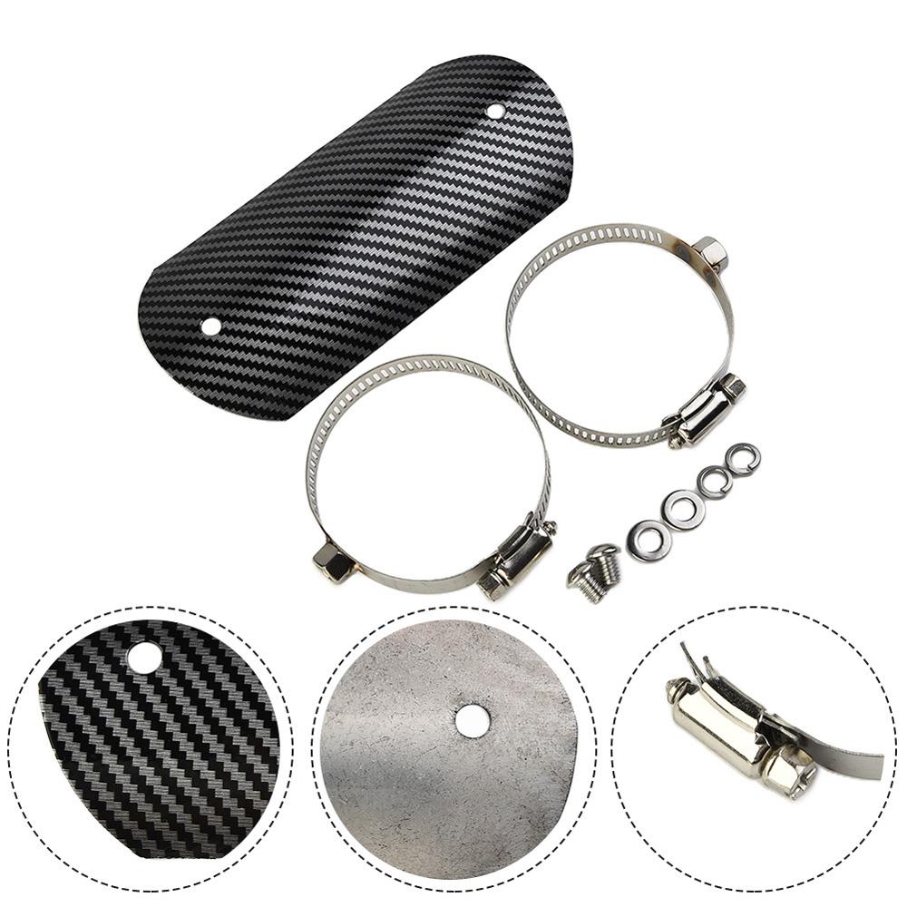 Motorcycle Exhaust Middle Pipe Heat Shield Muffler Protector Guard Carbon Style