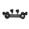 Heavy Duty Black 3-in-1 Camping Chair with Umbrella Hole Fishing Rod Holder Portable Outdoor Folding Seat for Beach Fishing Picnic Hiking