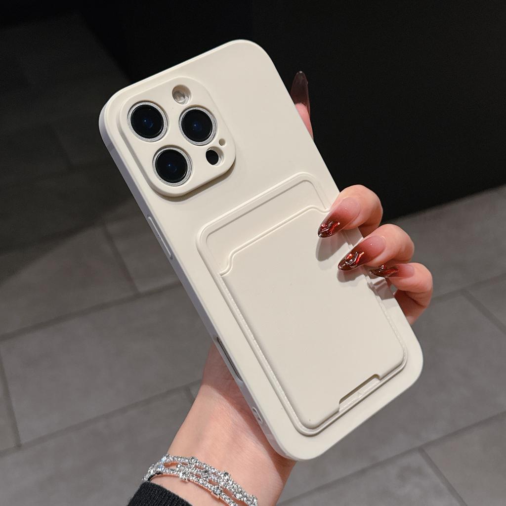 with card holder phone case for iphone 16 13 14 12 11 15 17 pro max soft Silicone cover for iphone x max funda Camera protection