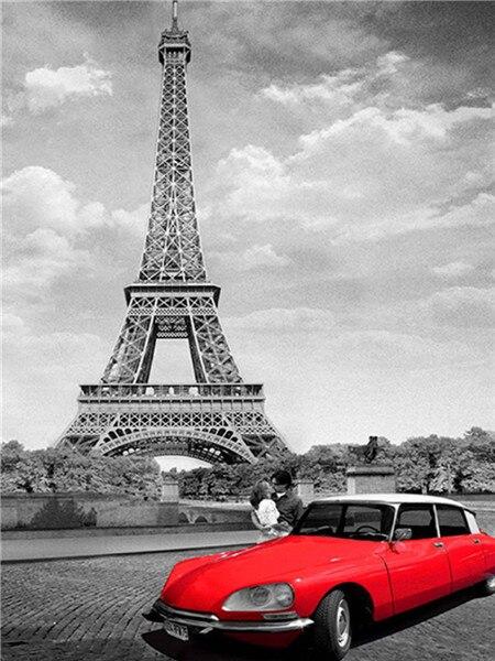 

Алмазная картина, полный круглый квадратный пейзаж, автомобиль, 5D Алмазная вышивка, распродажа, Эйфелева башня, стразы, мозаика, настенное искусство Full Square 50x70CM бежевый