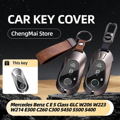 Metal Car Key Case Cover Shell For C E S Class GLC W206 W223 W214 E300 C260 C300 S450 S500 S400 Fob Accessories