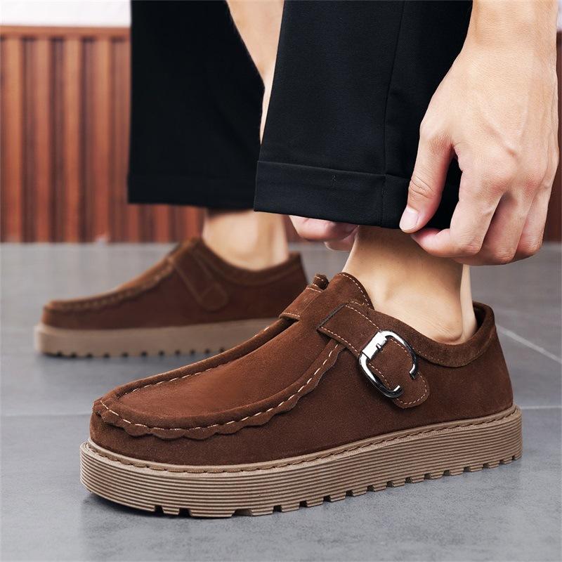 British style retro soft-soled casual leather shoes youth large size snail shoes driving shoes board shoes