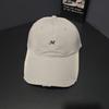 Spring and summer big head circumference embroidery letter M baseball hat versatile wide brim showing small holes in the face peaked cap