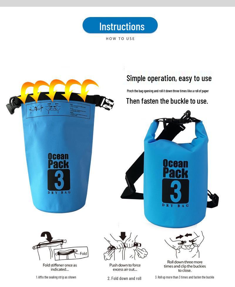 Waterproof Outdoor Adventure Bag for Rafting, Hiking, Diving, Beach, and Camping