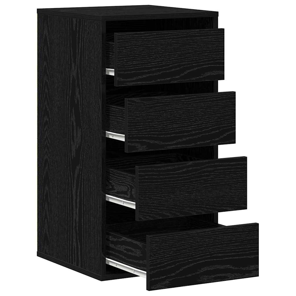 Drawer Cabinet Black 40 x 41 x 76 cm Engineered Wood