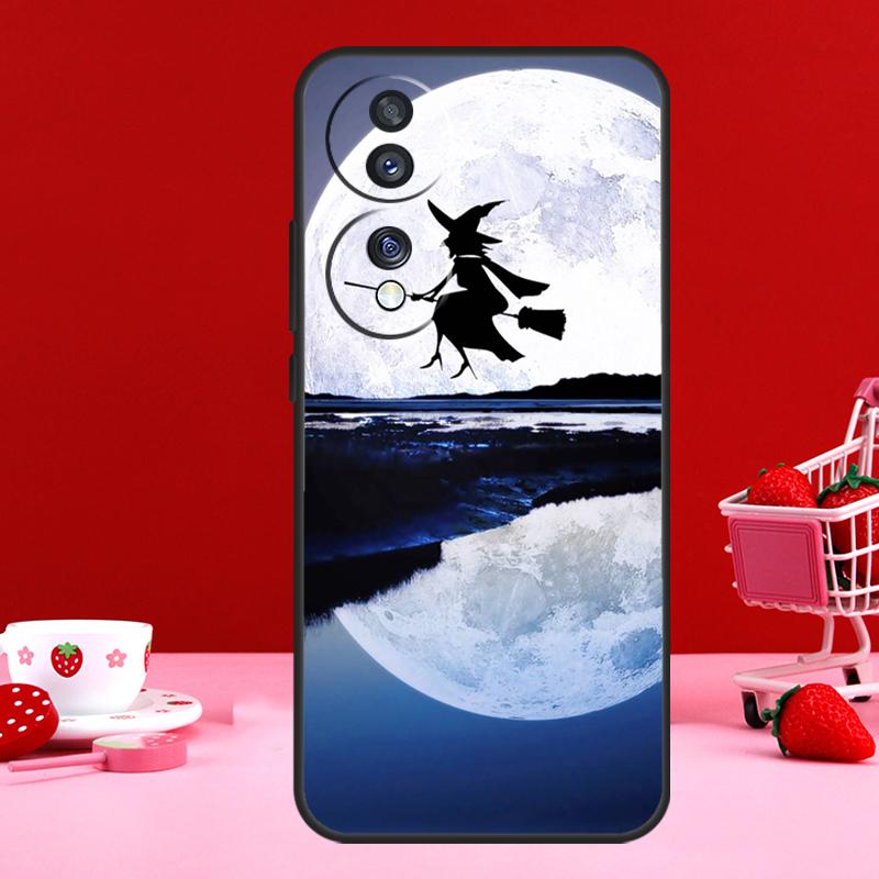 Witchcraft Halloween Cat Dark Witch For Honor Magic 7 5 6 8 Pro Case For Honor 200 400 50 70 90 Lite X8c X8b X9a X9b X9c X9d Win