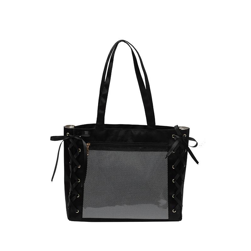 

Ribbon Solid Color Street Fashion Bow Nylon Large Capacity Everyday Bags Travel