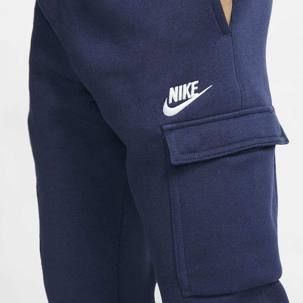 Nike Knitted Sports Pants Sportswear Club Logo Embroidery Tapered Loose Kids Pants Navy-Blue CQ4298-410