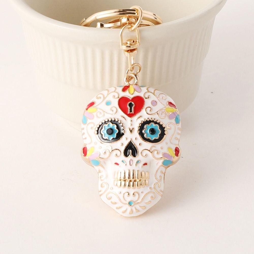 With Buckle Skeleton Keyring Goth Style Skull Key Chain Pedant Skull Keychains  Halloween Gifts