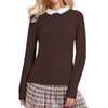 Womens Long Sleeve Golf Polo Shirt Breathable Athletic Top Running Fitness Tennis