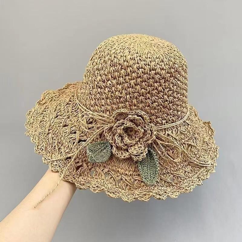 Summer Straw Hat Women's Foldable Versatile Sunscreen Sun Hat Sun Hat Children's Basin Hat Japanese Literary Fisherman