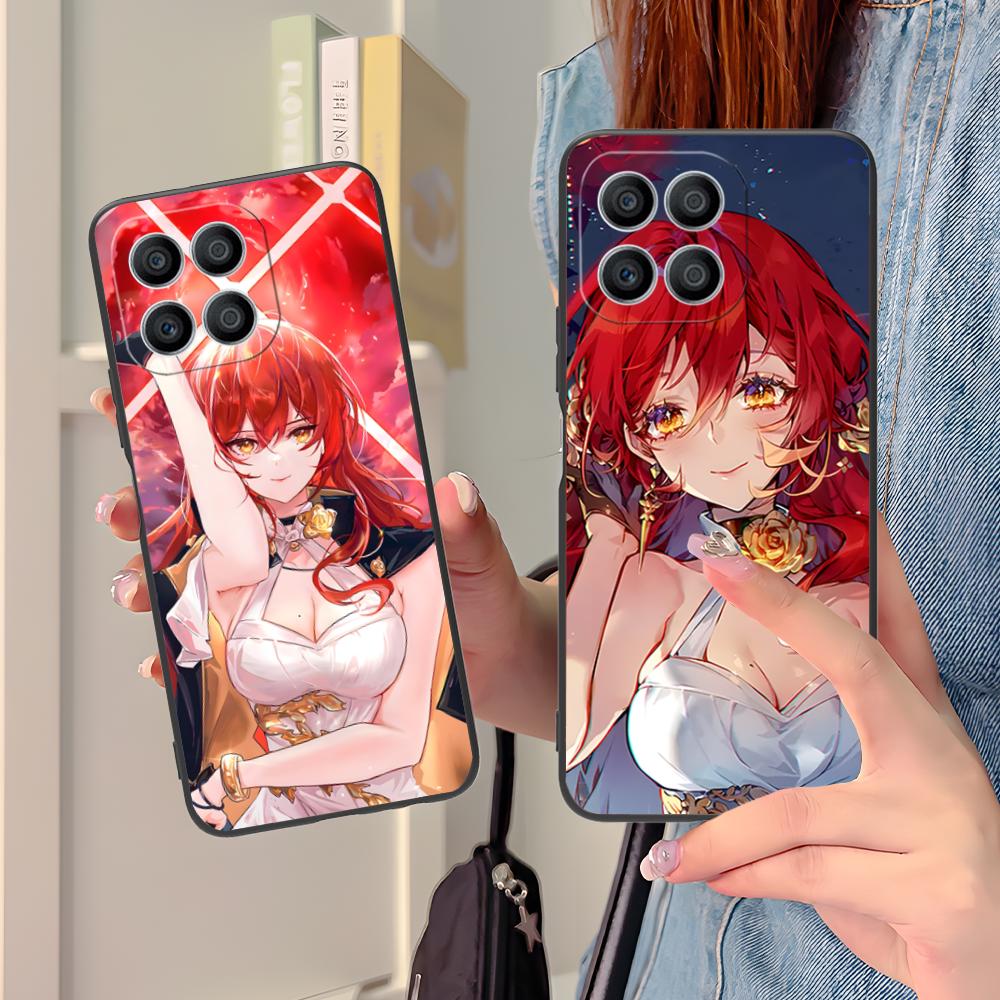 HSR Himeko Matte TPU Mobile Phone Case for Honor 90 80 70 60 50 30 20 10 9 8 7 Pro S SE Lite 5G Colorful Printing Cover