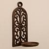 Vintage European Style Cast Iron Hollow Candle Holder, Nostalgic Courtyard Romantic Creative Home Wall-Mounted Candle Stand