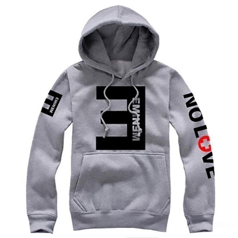 Мужские толстовки с капюшоном и длинными рукавами из хлопка с круглым вырезом и буквами S серый