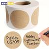 2.5/3.8 500PCs/Roll Kraft Round Stickers Self-adhesive Label Paper Sticker Classification Name Personalized Labels Stickers
