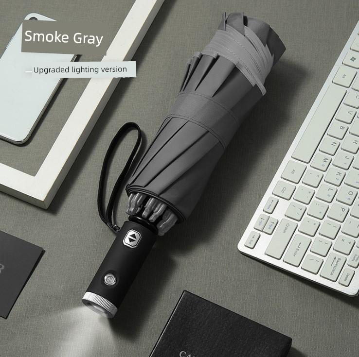 Business Umbrella, Fully Automatic One-Touch Folding Reverse Umbrella, Dual-Use for Sun and Rain, with Reflective Feature, Large Size, Unisex