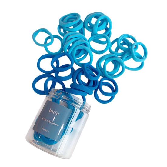 

50Pcs Women Hair Ties Vibrant Color High Elasticity Hair Bands No Damage Strong Hold Ponytail Holder Versatile Hair Accessories синий