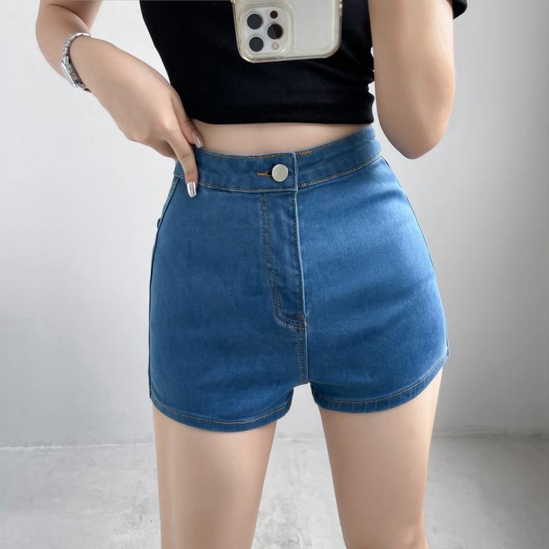 Summer Women Slim High Waist Jeans Denim Tap Short Pants Tight A