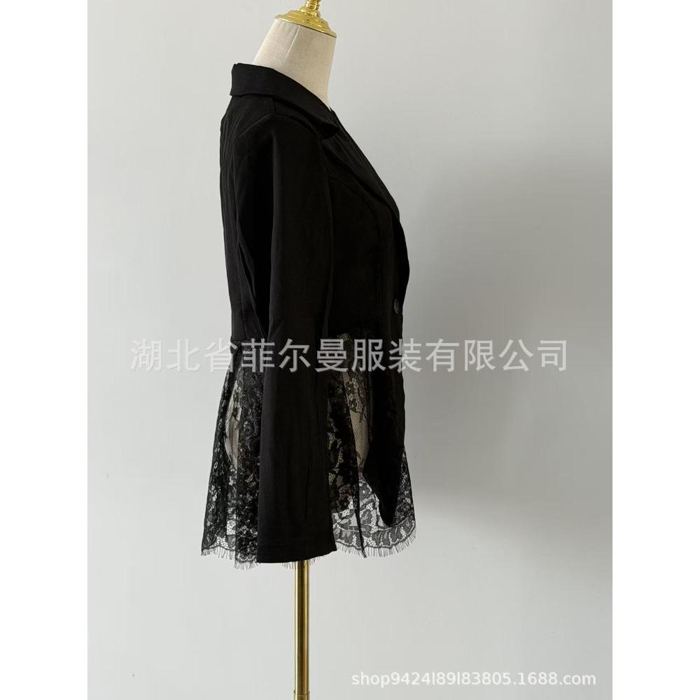 Fashionable Women's Western-style Suit Jacket with Lace Trim, Stylish, Versatile, Sexy, Slimming, Single-button, New Style, Casual Suit Jacket