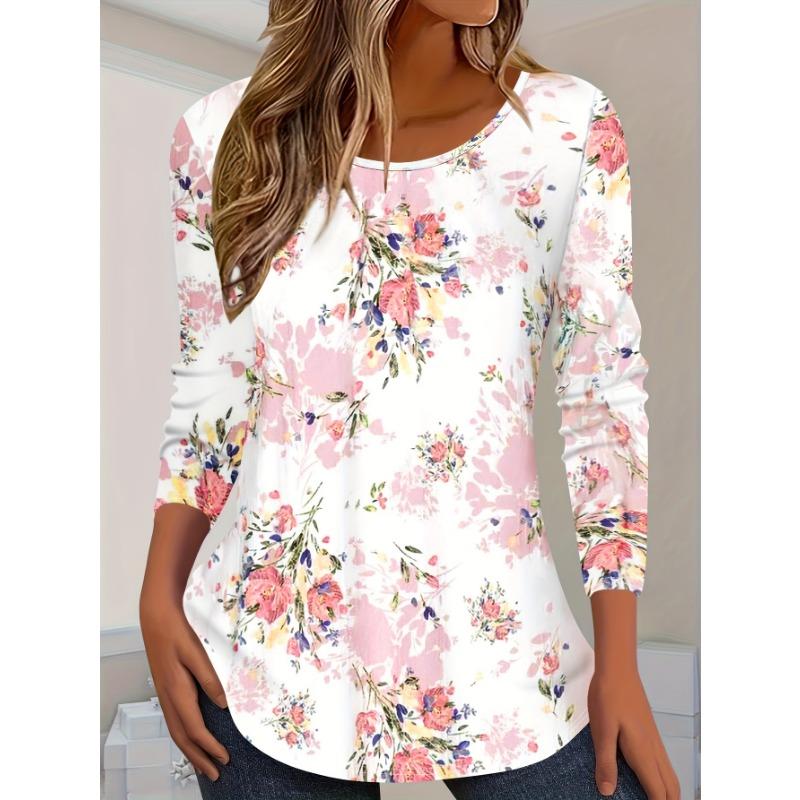 Vintage Leaves Floral 3D Print O-Neck Long Sleeve T-Shirt Fashion Women clothing Casual y2k clothes Harajuku Female clothing