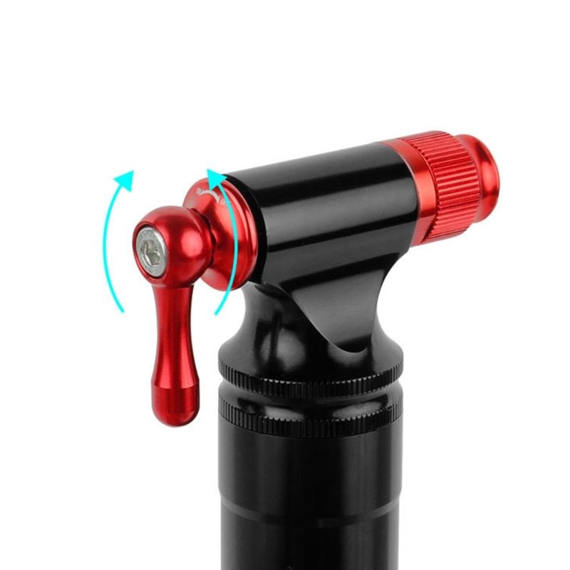 Portable CO2 Pump Aluminum Alloy Bicycle Pump-Inflator for Schrader Presta Adapter Safety Automatic Mini Hand Pump