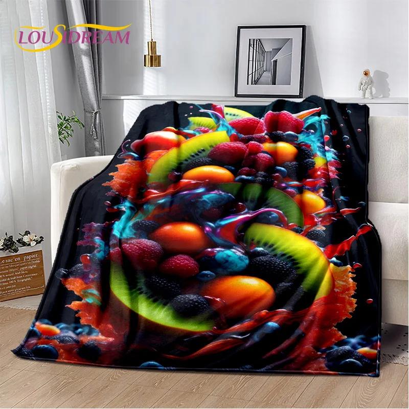 Cartoon Cute Fruit 3D Printing Blanket,Soft Throw Blanket for Home Bedroom Bed Sofa Picnic Travel Office Rest Cover Blanket Kids