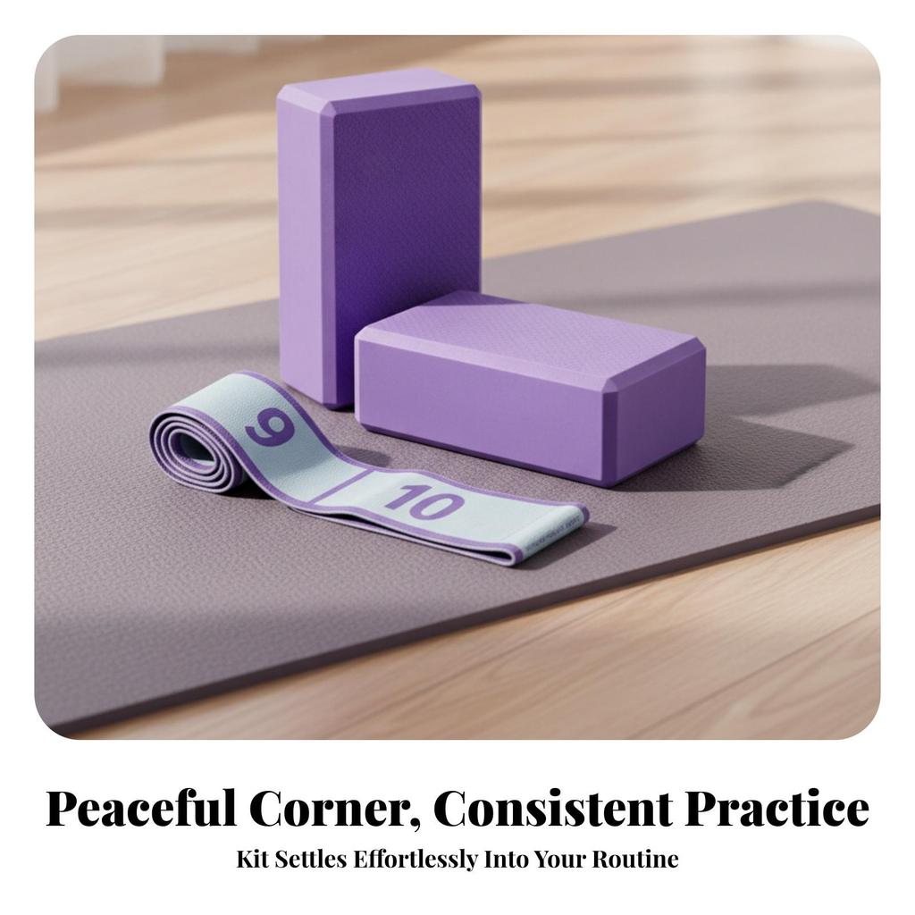 Pilates Blocks and Strap Set Non-Slip Brick Numbered for Beginners