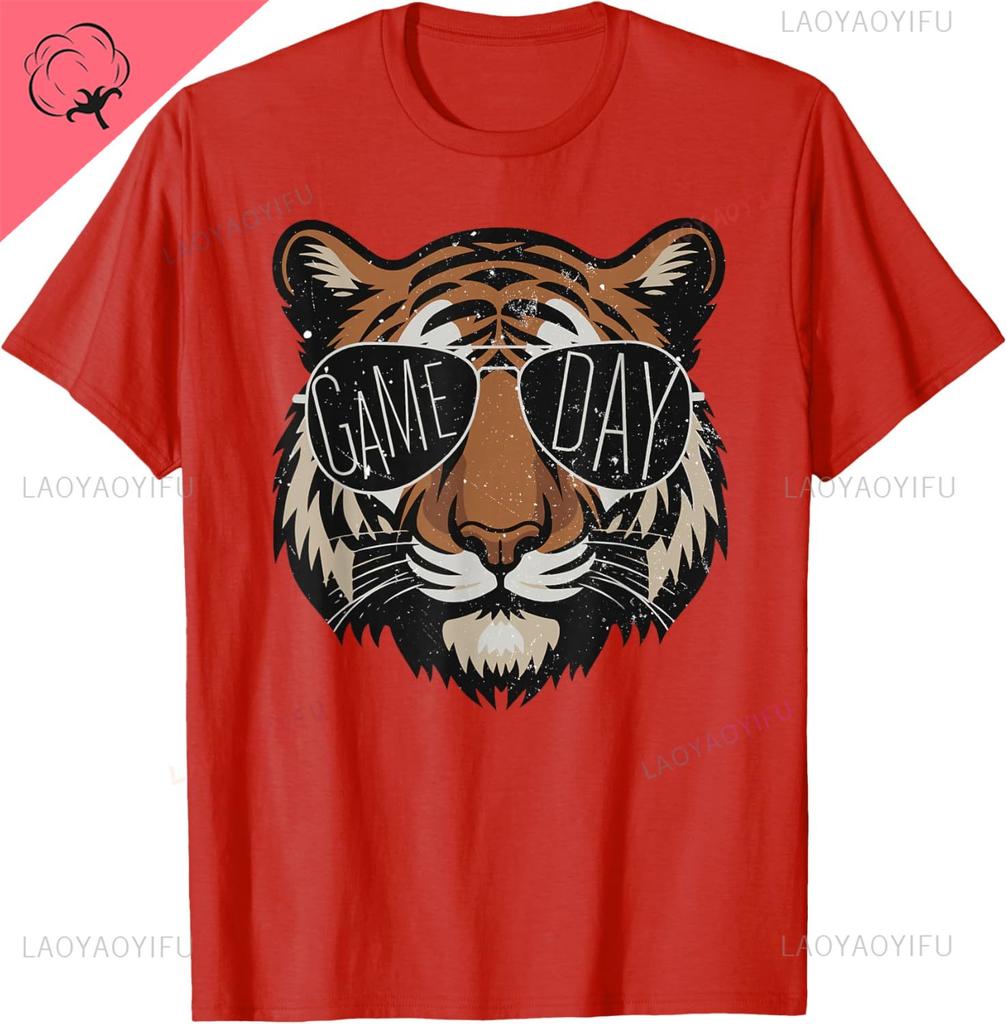Touchdown American Football Game Day Thanksgiving Tiger Cool TShirt Cotton Unisexs Tshirts Streetwear Harajuku Ropa Hombre