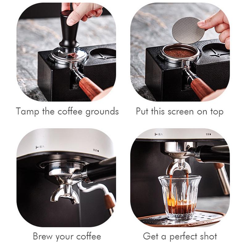 Coffee Filter Screen Stainless Portafilter Puck Screen Reusable Filter Mesh Screen for Espresso Coffee Machine 51/53.5/58.5 MM
