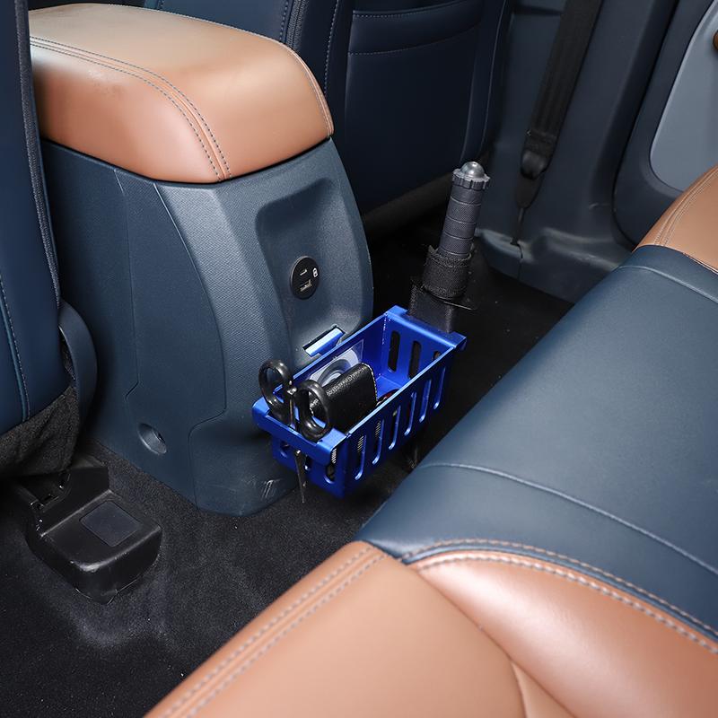 For Ford Maverick 22-23 Aluminum Alloy Black/Blue Car Back Row Expand Cup Holder Storage Basket Water Cup Holders Car