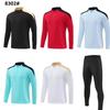 Cross-border Half-pull Long-sleeved Football Jersey Set Printed Adult Jersey Spring Autumn and Winter Long-sleeved Training Jersey Sportswear Jacket