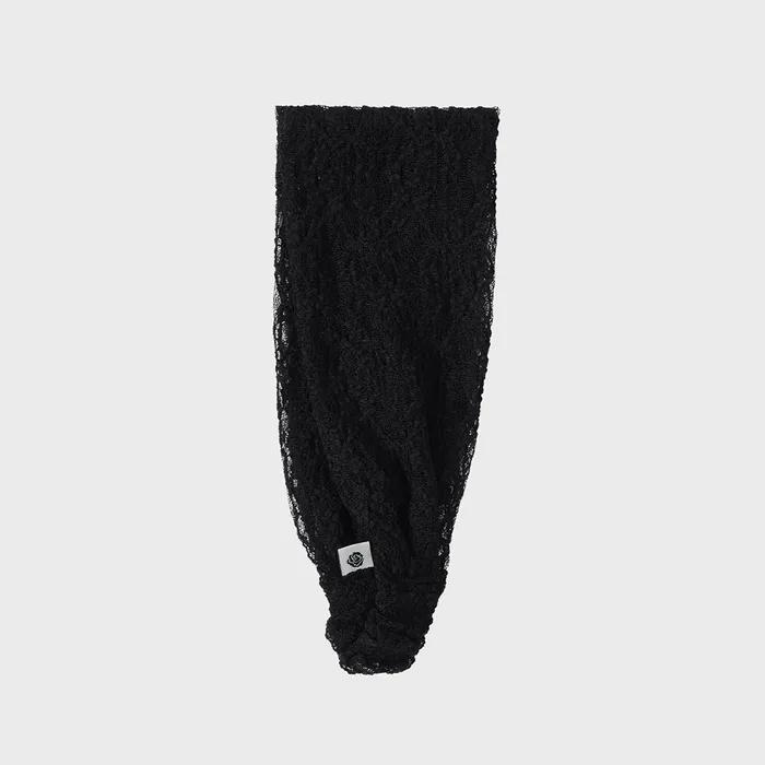 2-WAY LACE BANDANA HEADBAND (BLACK)