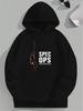 Plus Size "Spec Ops" Tactical Soldier Silhouette Hoodie - Casual Loose Fit