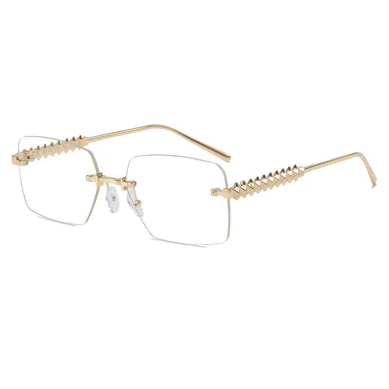 European American Style Square Sunglasses Rimless for Women Men Outdoor Travel Sun Glasses UV Protection